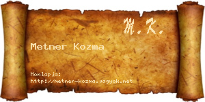 Metner Kozma névjegykártya
